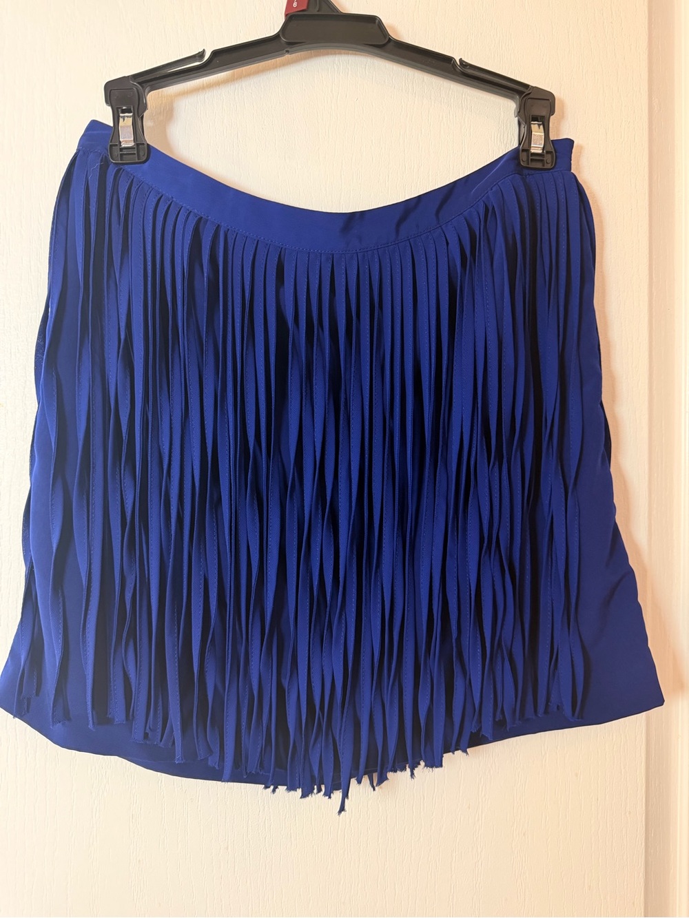 Zara Royal Blue Pleated Fringe Mini Skirt